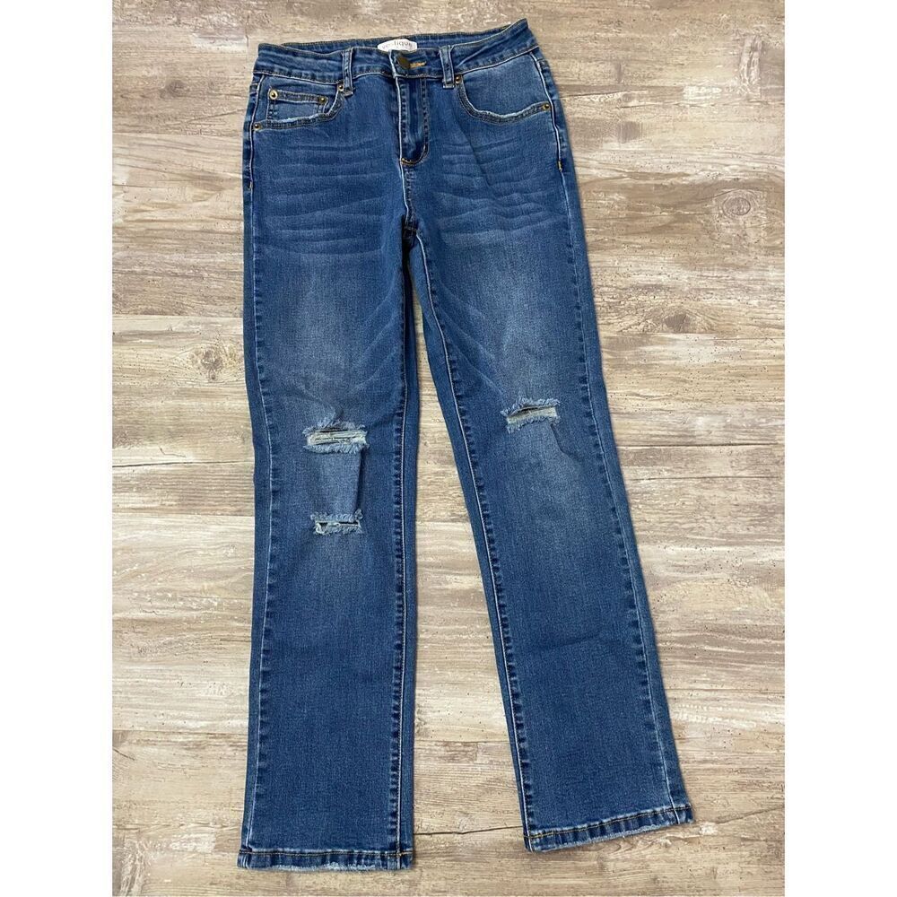 Vestique Straight Leg Stretch Jeans Distressed Women’s Sz Small
